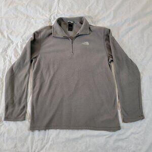 The North Face 1/4 Zip Fleece in Gray Men's Large Pre-Owned Small Flaw and Hole